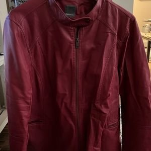 Ladies red pleather jacket